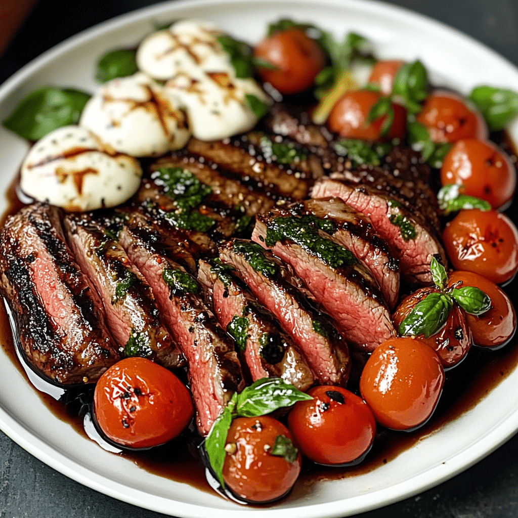 Balsamic Caprese Grilled Flank Steak