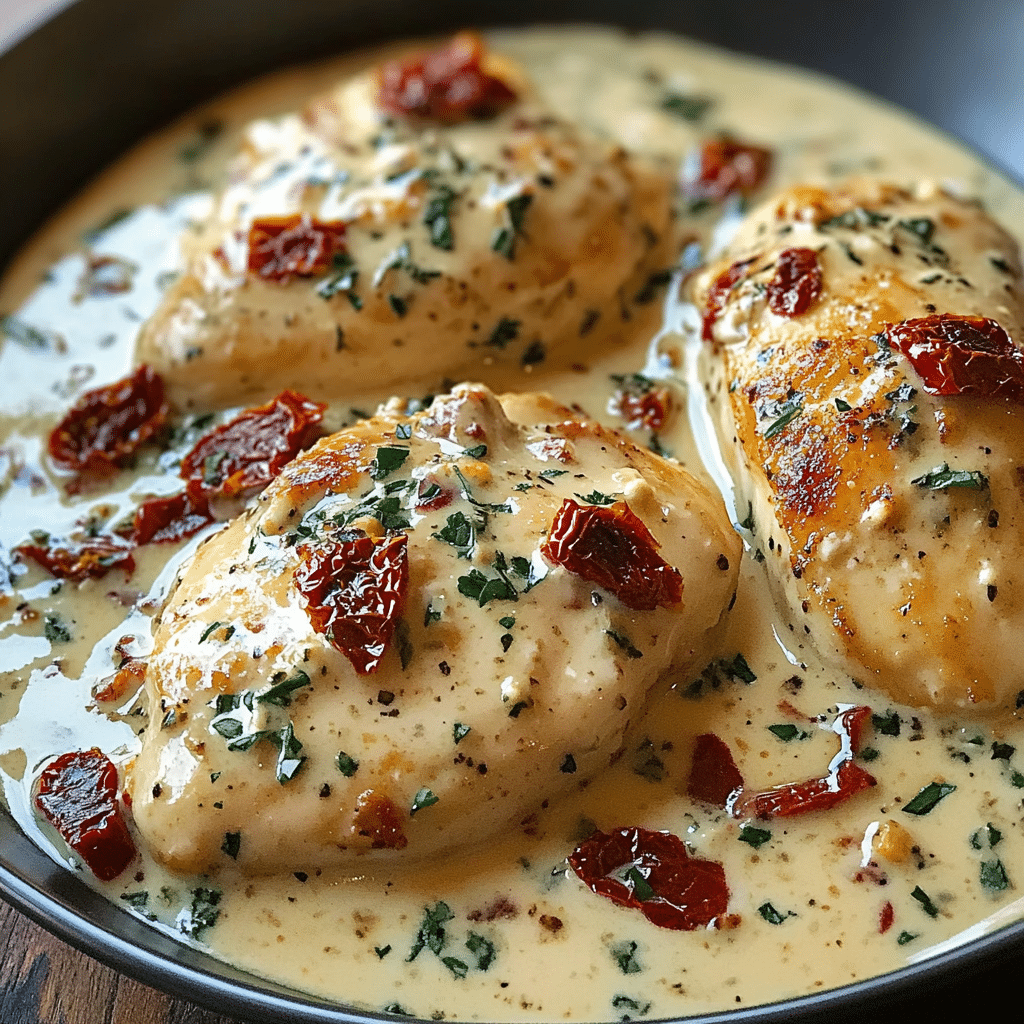 Chicken in a Creamy Parmesan and Sundried Tomato Sauce