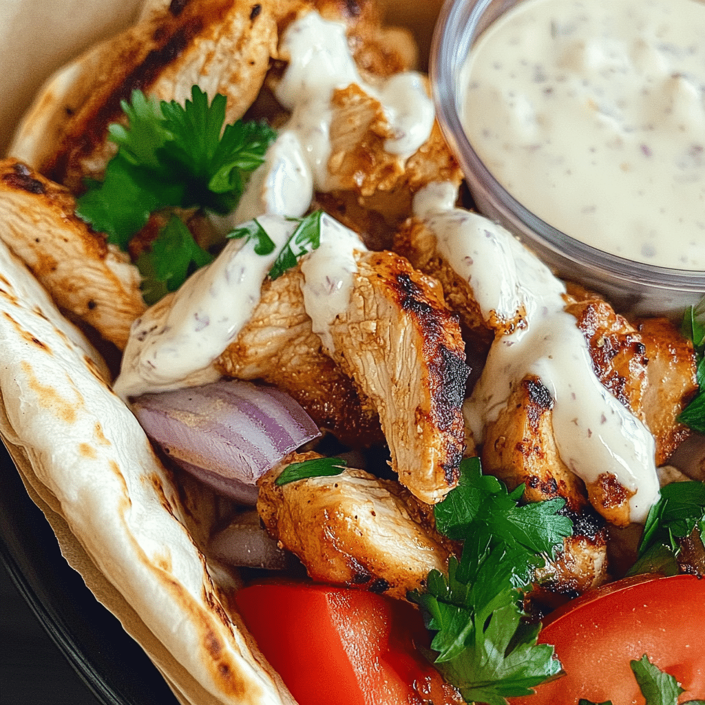 Chicken Shawarma with Creamy Garlic Sauce