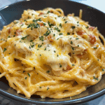 Crockpot Cheesy Chicken Spaghetti
