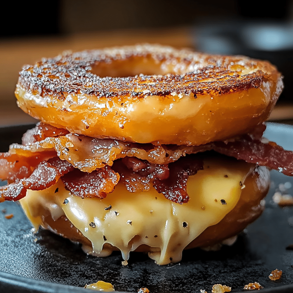 Donut Grilled Cheese with Bacon