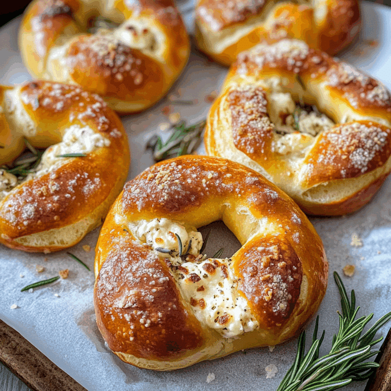Mozzarella Stuffed Rosemary Parmesan Soft Pretzels Recipe