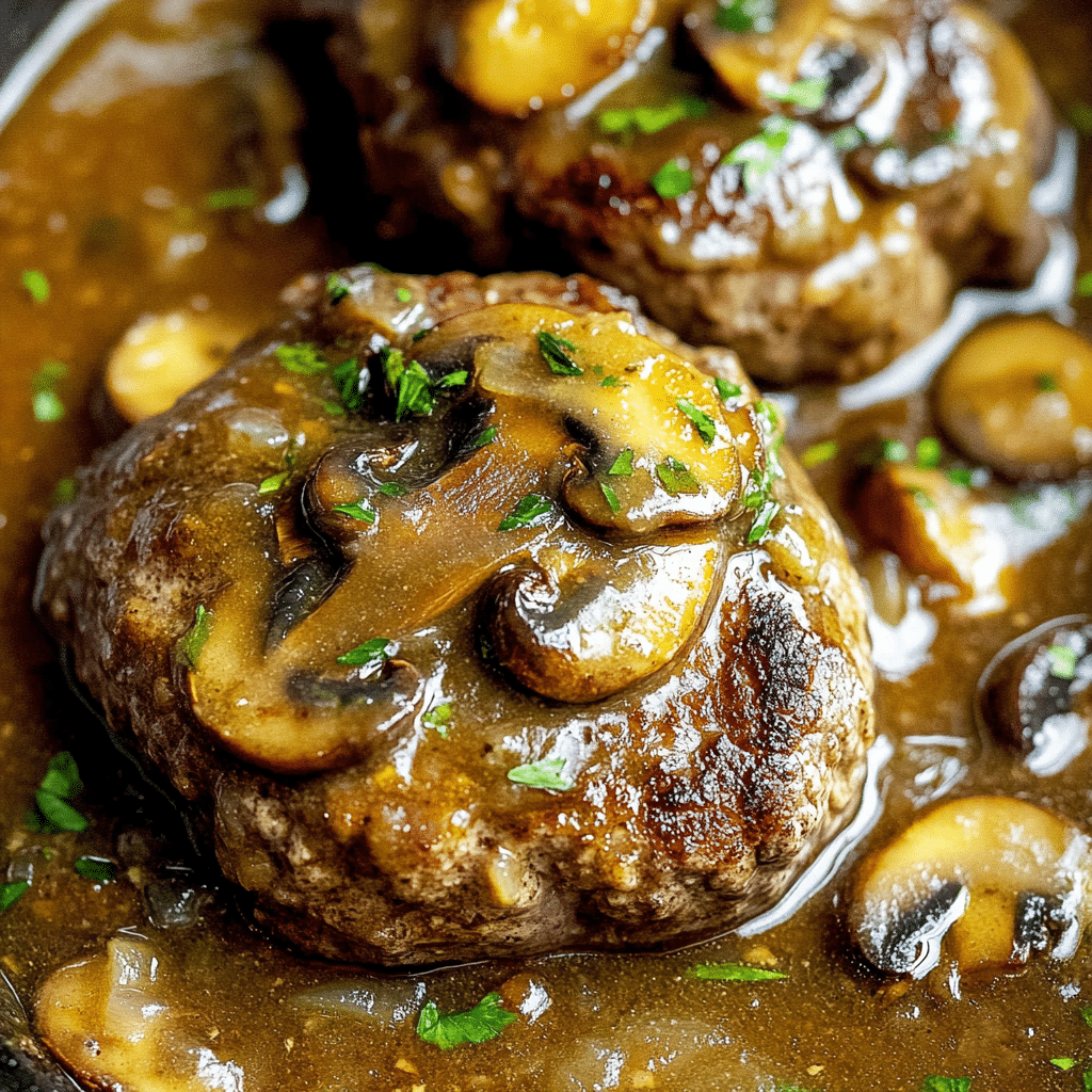 Bobby Flay’s Salisbury Steak Recipe with Mushroom Gravy