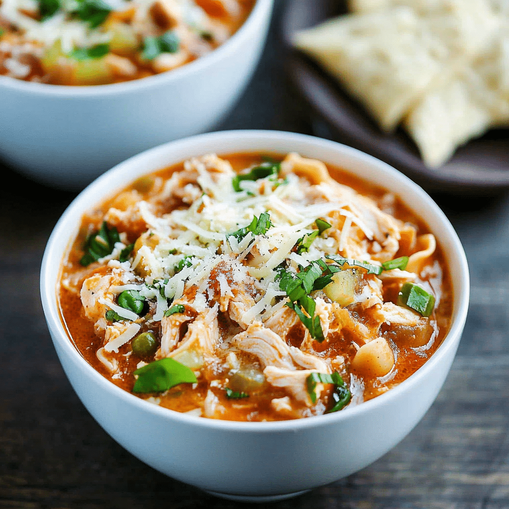 Crock Pot Creamy Chicken Parmesan Soup