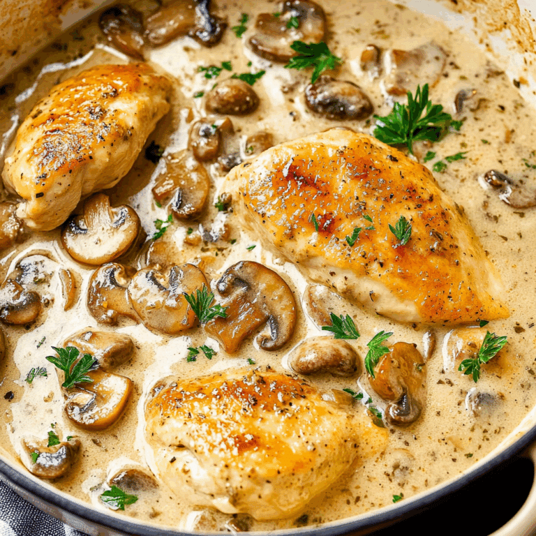 Easy Chicken with Garlic Mushroom Sauce Recipe