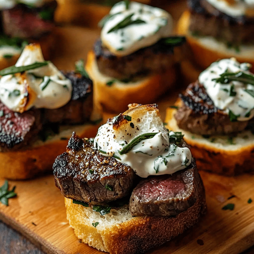 Garlic Bread Steak Bites with Horseradish Cream Recipe