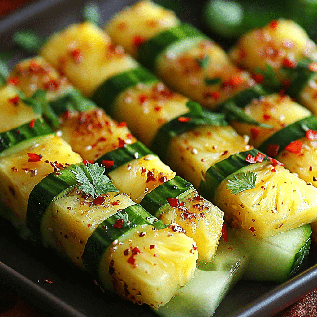 Refreshing Chili-Lime Pineapple Cucumber Sticks