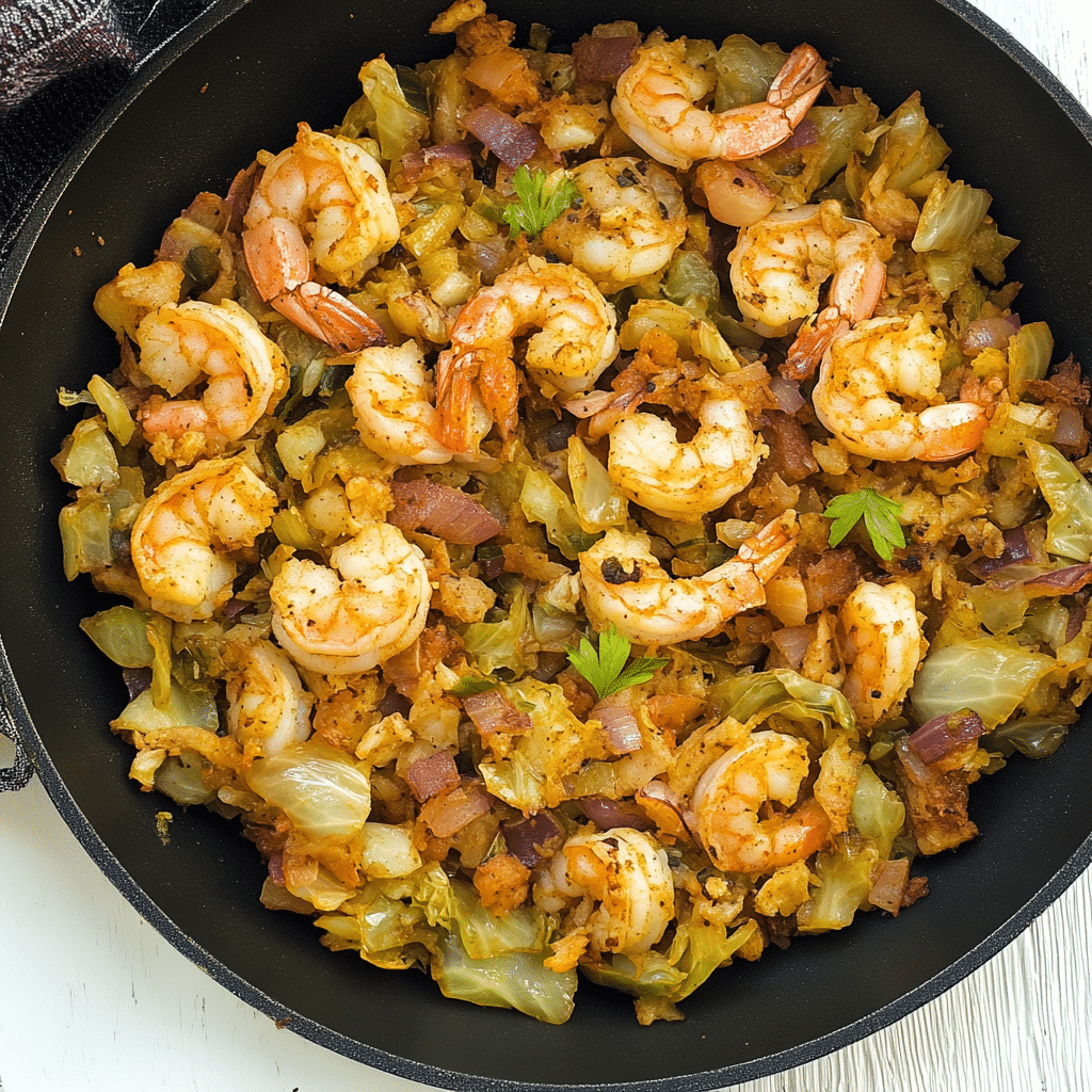 Southern Fried Cabbage with Shrimp