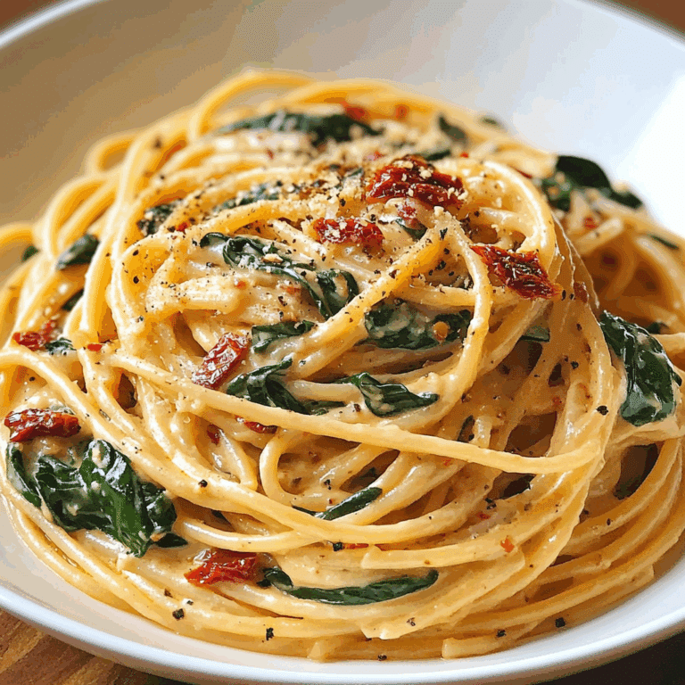 Spaghetti with Spinach and Sun-Dried Tomato Cream Sauce