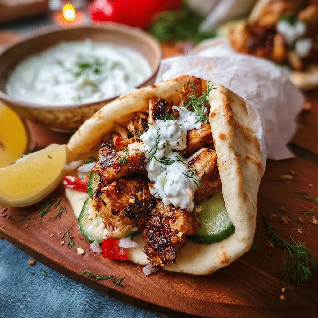 Chicken Gyros with Tzatziki Sauce