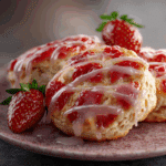 Fresh Strawberry Biscuits with Sweet Glaze
