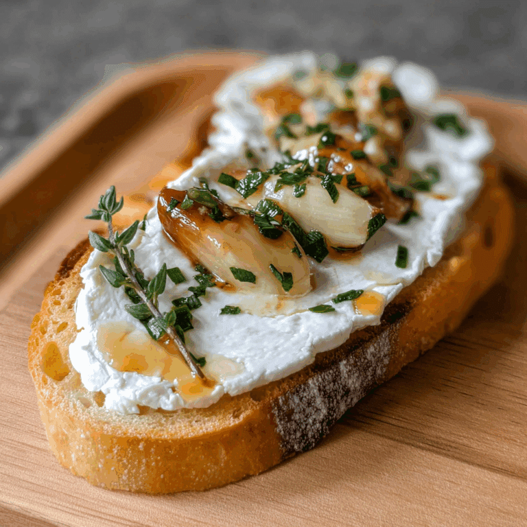 Garlic Confit with Herb Goat Cheese Toast