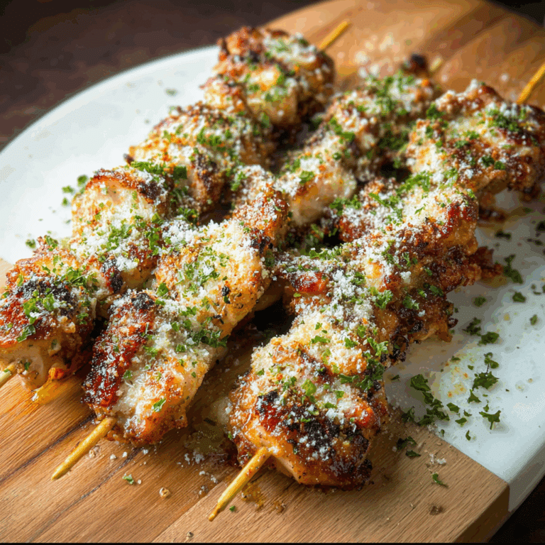 Garlic Parmesan Chicken Skewers