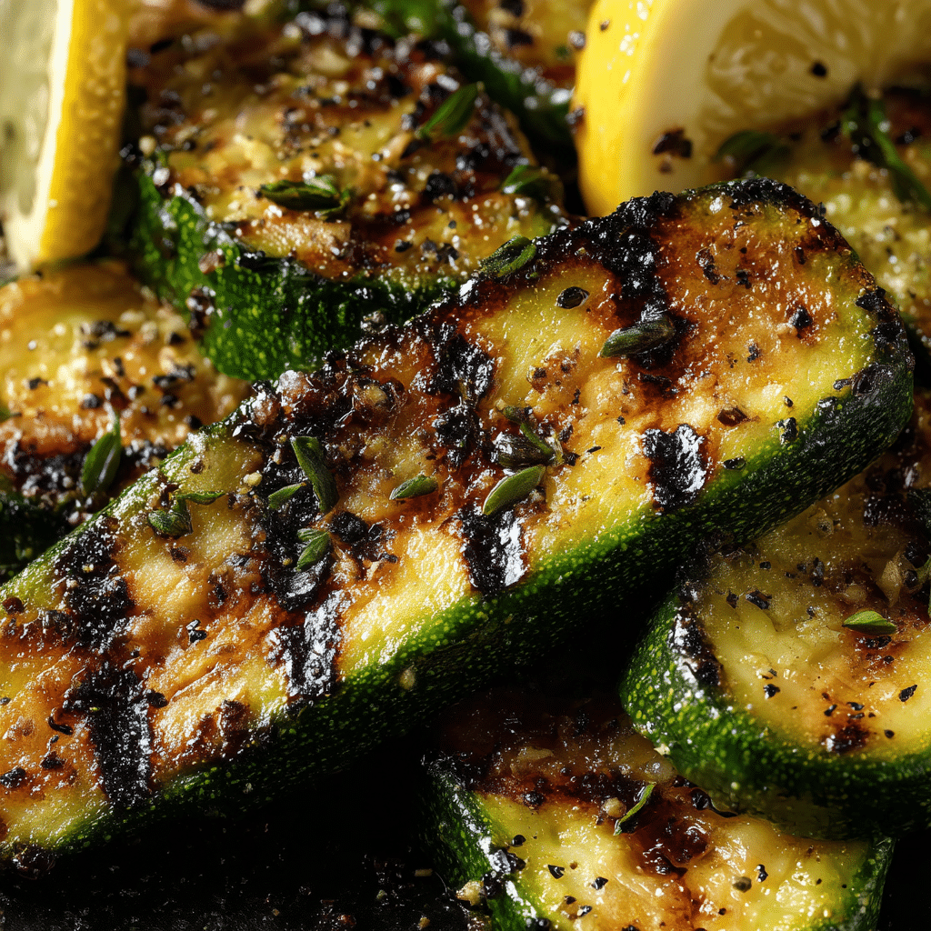 Grilled Lemon Garlic Zucchini