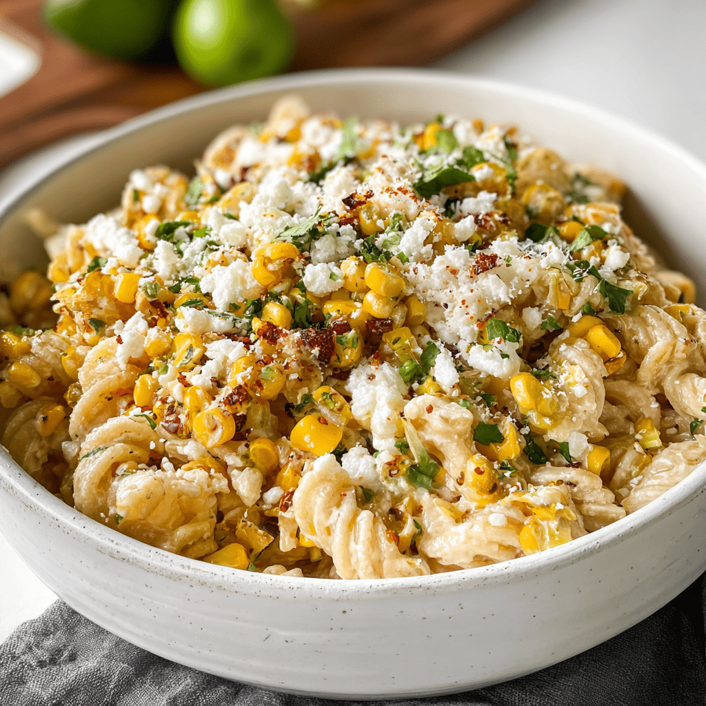 High Protein Street Corn Pasta Salad