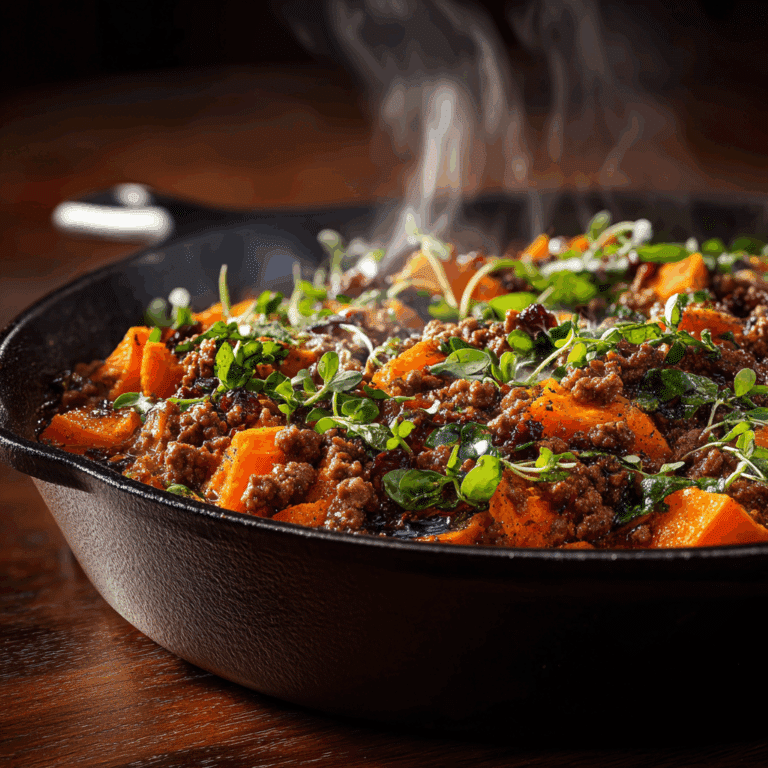 Southwest Beef and Sweet Potato Skillet
