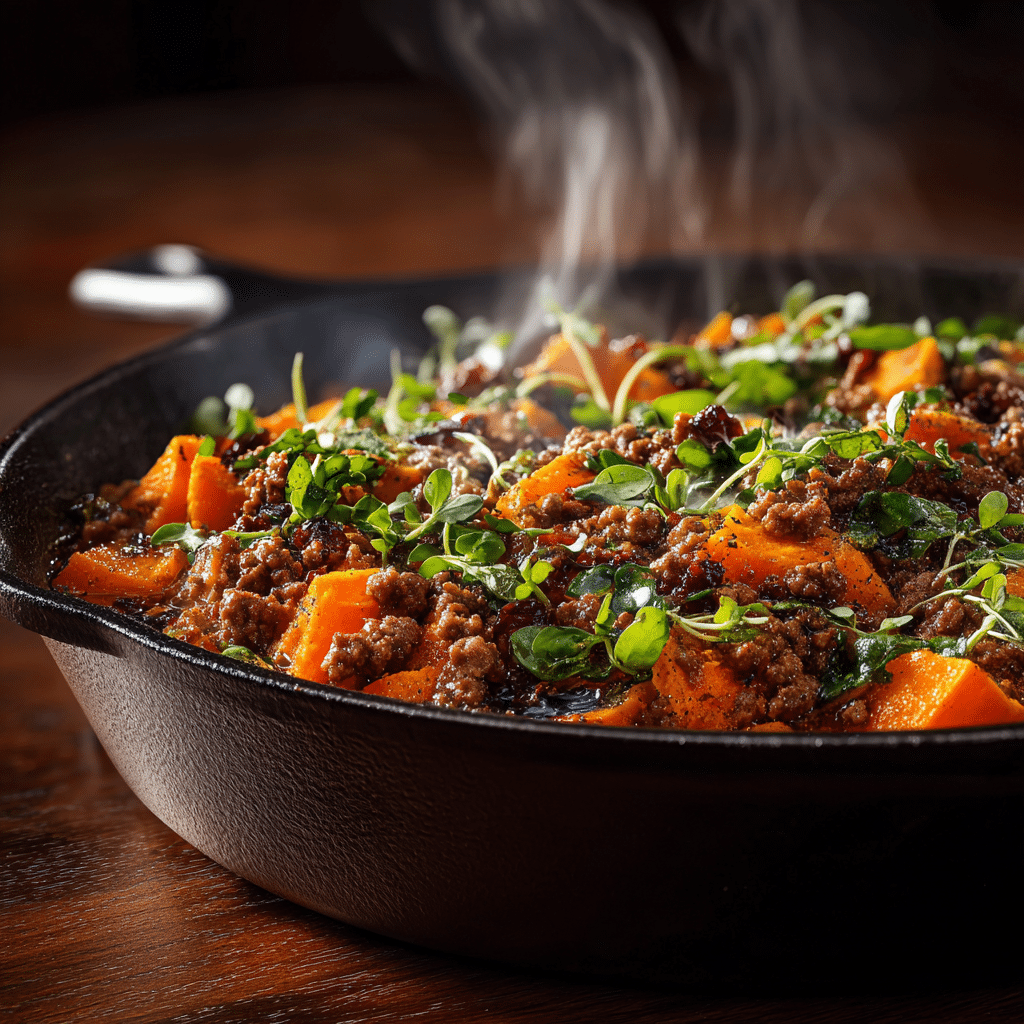 Southwest Beef and Sweet Potato Skillet
