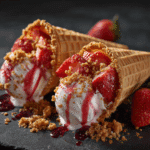 Strawberry Crunch Cheesecake Cones