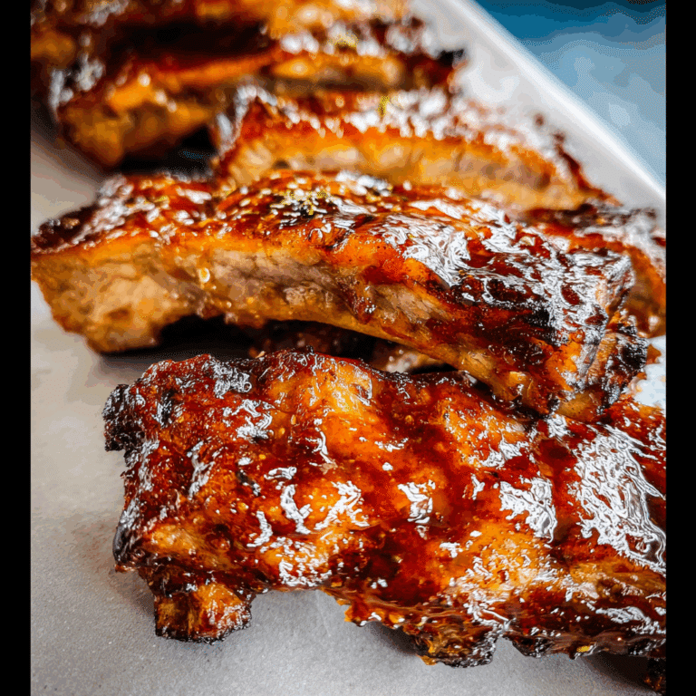 BBQ Ribs Glazed With Smoky Honey Sauce
