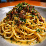 Beef Linguine with Garlic Butter Sauce