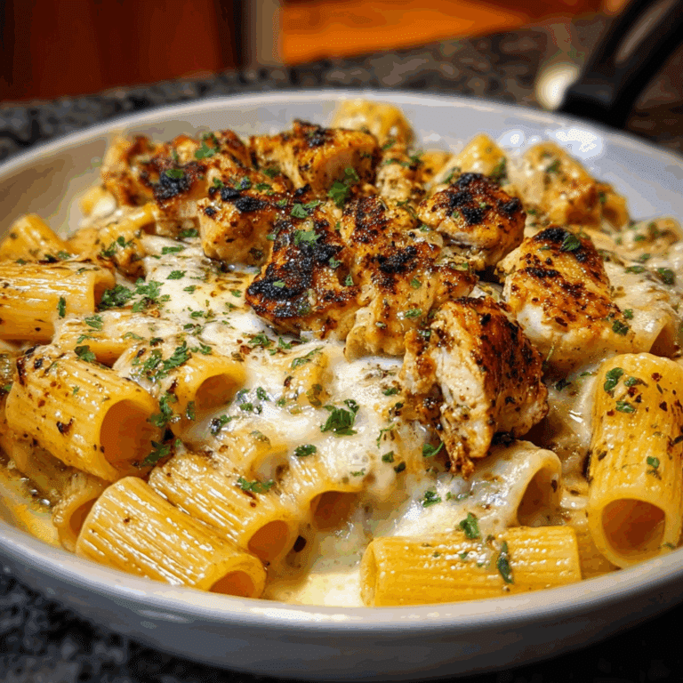 Cajun Chicken Rigatoni with Garlic Mozzarella Sauce