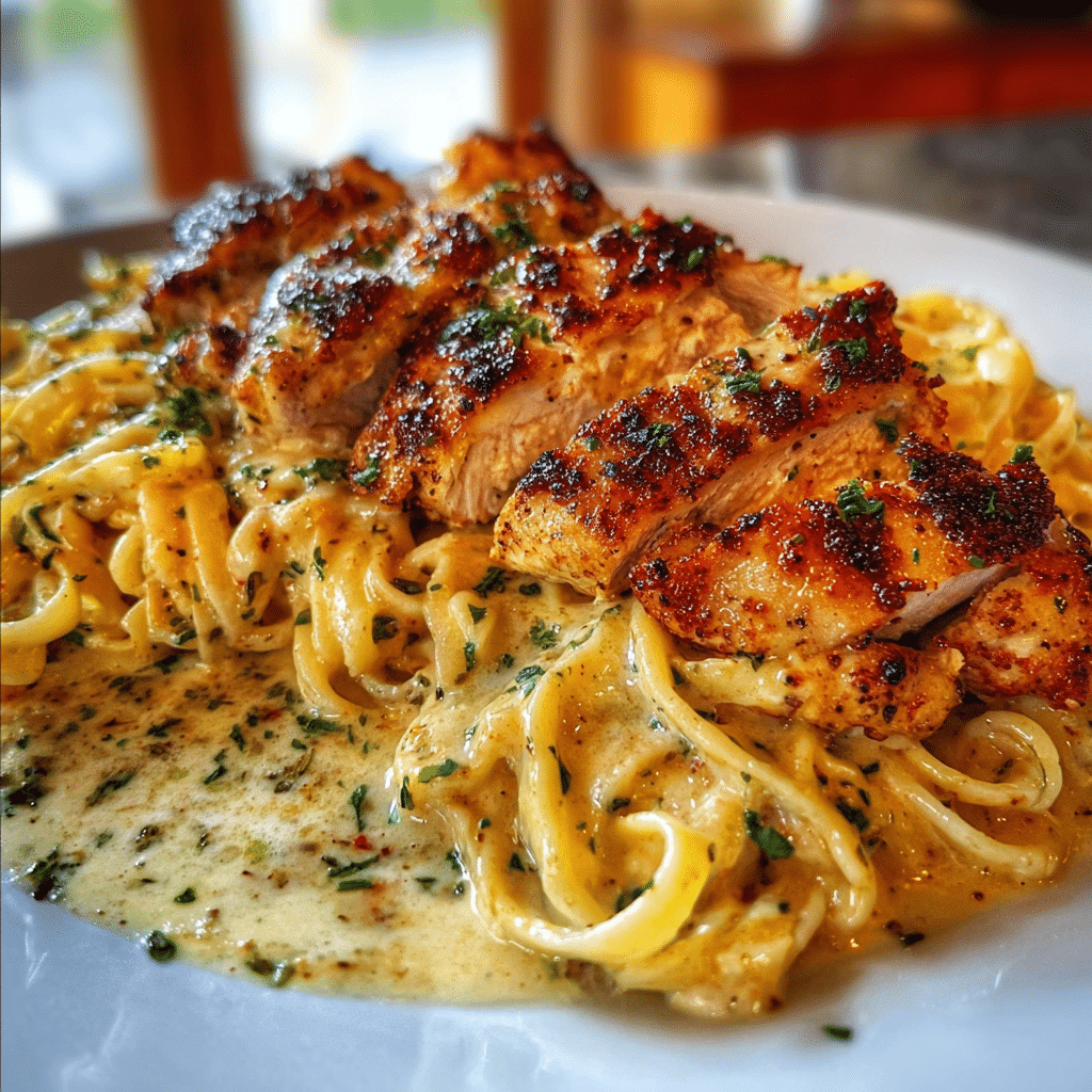 Cajun Garlic Butter Chicken Linguine with Parmesan Sauce