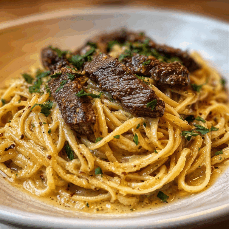Cajun Garlic Butter Spaghetti with Beef Strips
