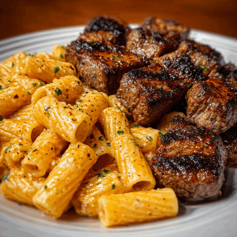 Cajun Garlic Butter Steak with Rigatoni