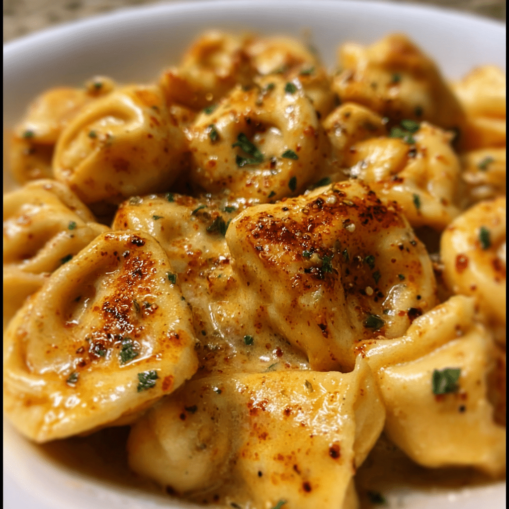 Cajun Garlic Chicken Tortellini in Three-Cheese Cream