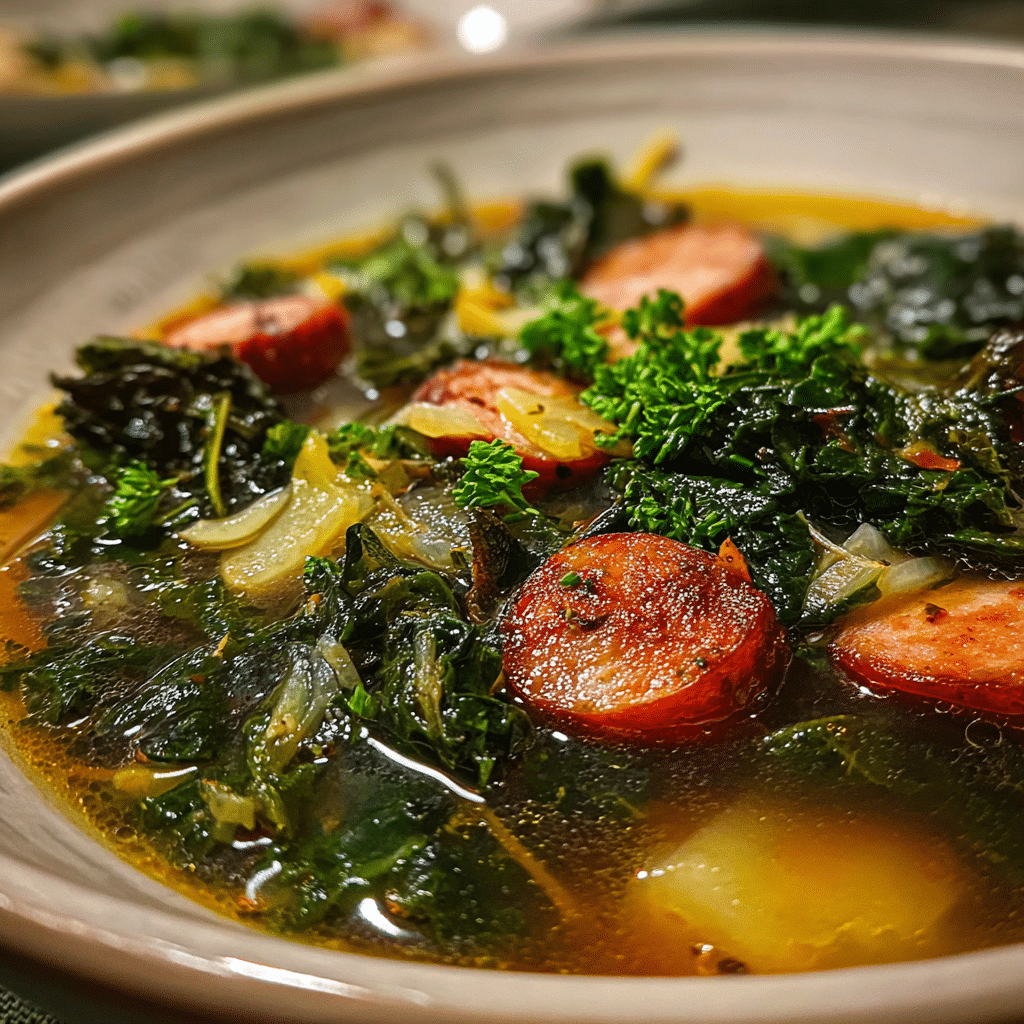 Caldo Verde Soup with Kale and Sausage