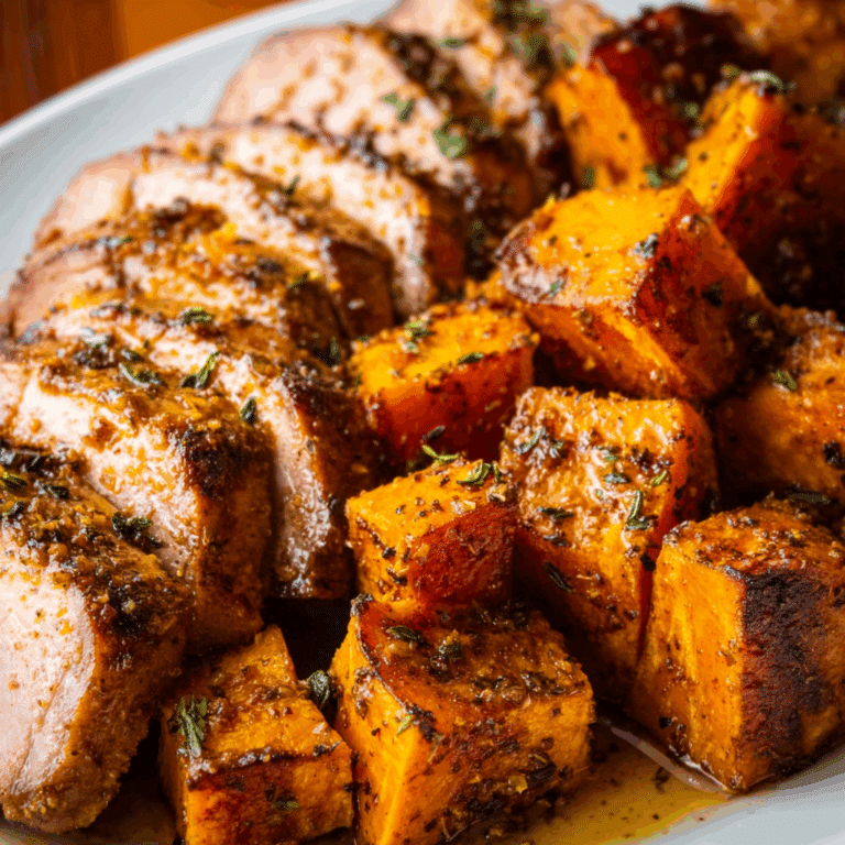 Maple Dijon Roasted Sweet Potatoes