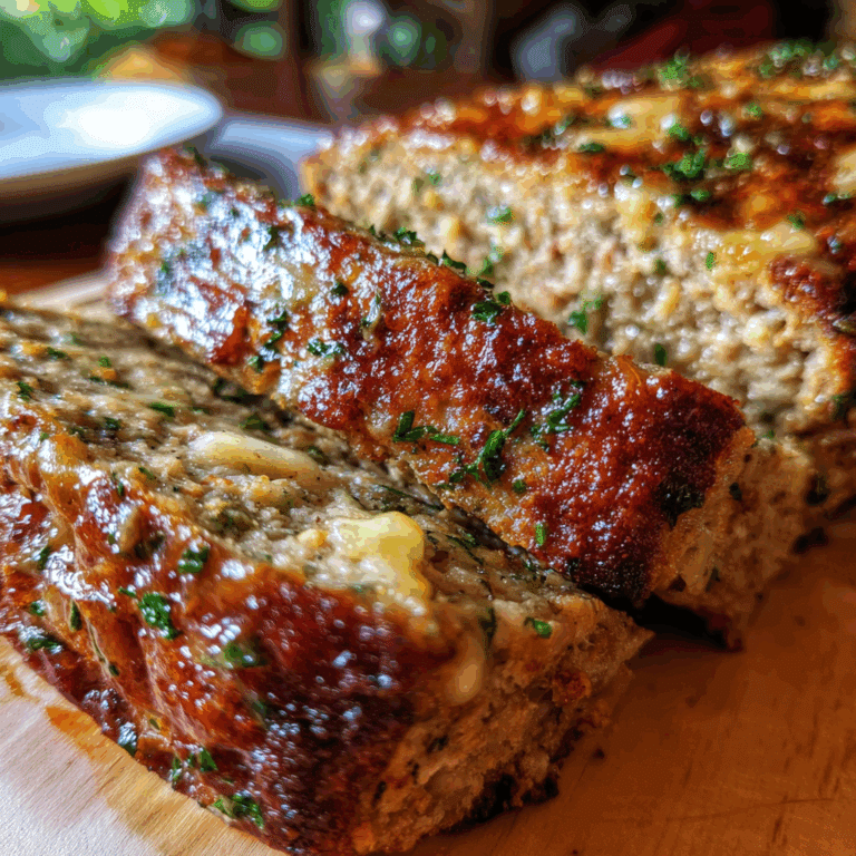 Melt-in-Your-Mouth Garlic Parmesan Chicken Meatloaf