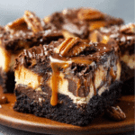 Milky Way Caramel Pecan Cheesecake Brownies