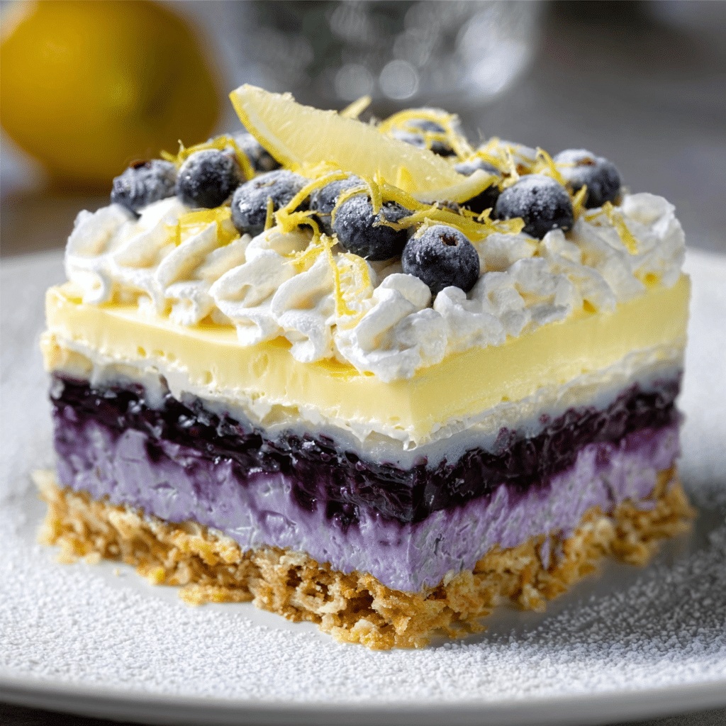 No-Bake Blueberry Lemon Lasagna