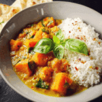 Sweet Potato Curry with Basil Jasmine Rice