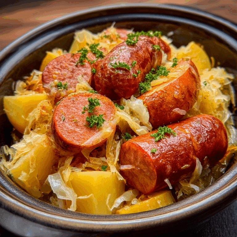 Crock Pot Sausage and Sauerkraut