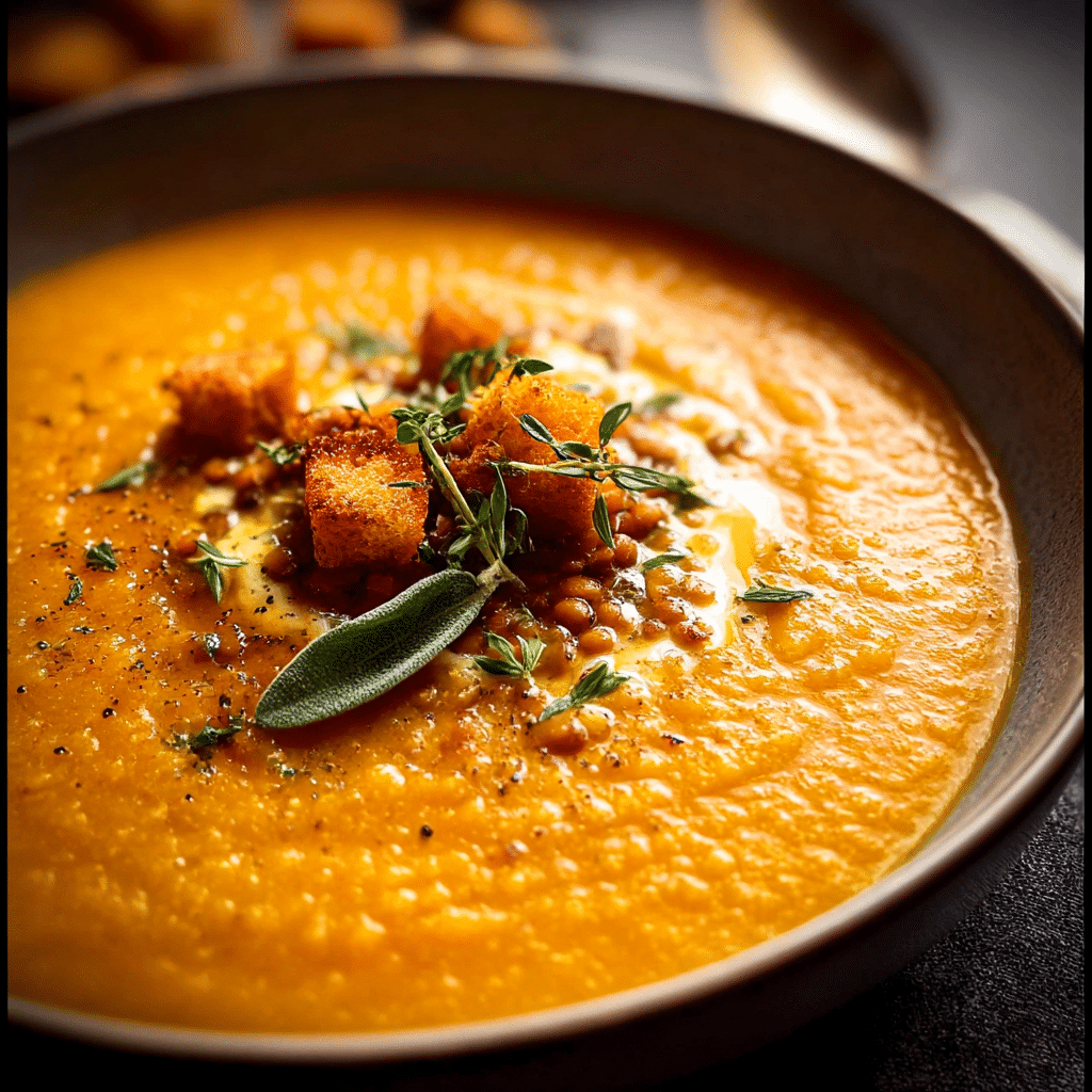Curry Butternut Squash Lentil Soup