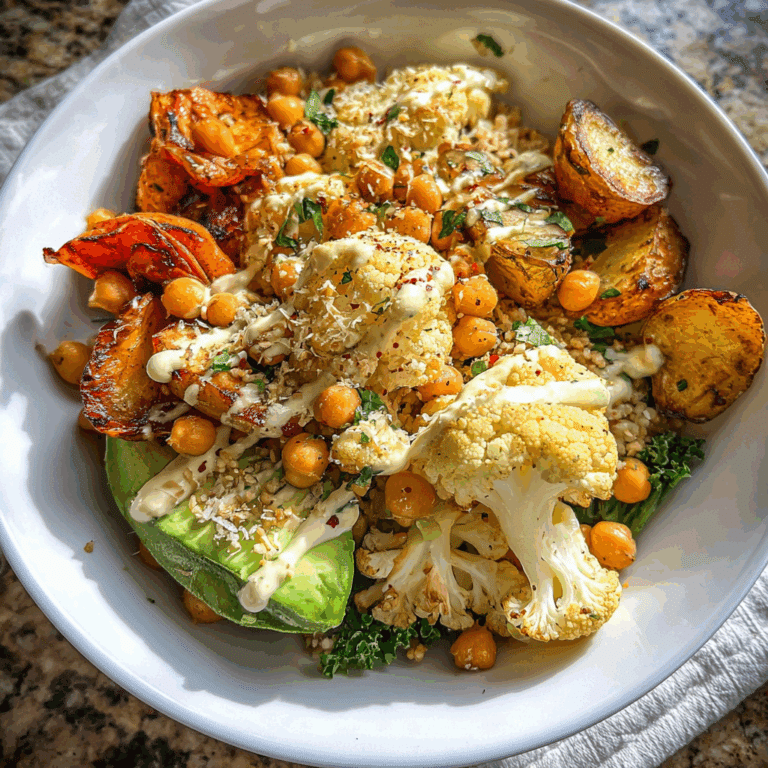 Roasted Cauliflower Chickpea Potato Bowl