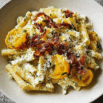 Roasted Tomato Ricotta Pasta with Crispy Prosciutto