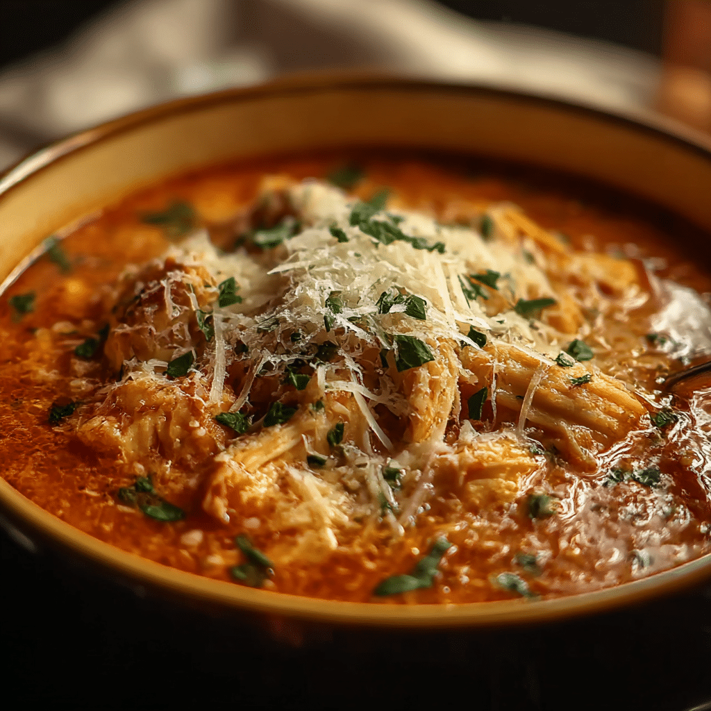 Slow Cooker Chicken Parmesan Soup