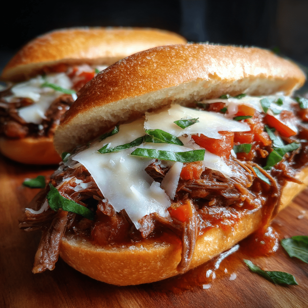 Slow Cooker Italian Beef Sandwiches