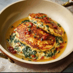 Spinach and Ricotta Pancakes with Tomato Sauce