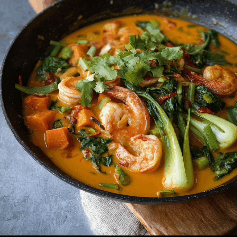 Thai Pumpkin Curry with Shrimp and Bok Choy