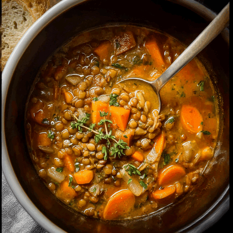 Slow Cooker Lentil and Vegetable Soup